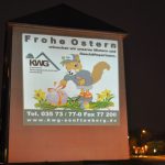 Ostergrüße der KWG am Hausgiebel – Bleiben Sie zuhause und gesund!